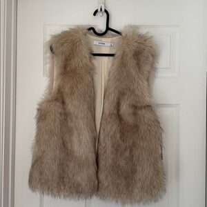 Faux Fur Vest in Tan